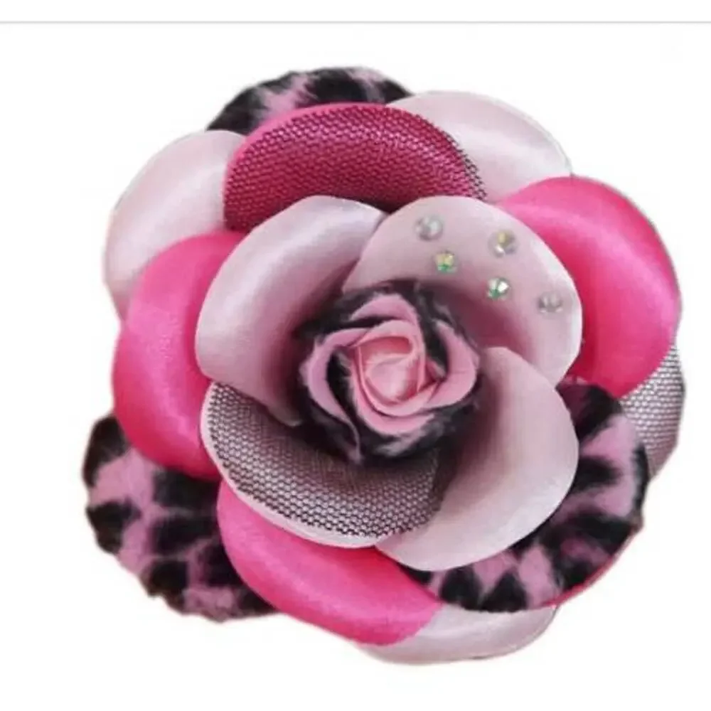 Pooch outfitters scarlet collar flower pink size medium